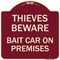 Signmission Thieves Beware Bait Car on Premises Heavy-Gauge Aluminum Architectural Sign, 18" H, BU-1818-22821 A-DES-BU-1818-22821 - alternate 1